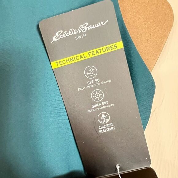 NWT Eddie Bauer One Piece Swimsuit Women’s Medium Bathing Suit Green High Neck - Picture 7 of 16